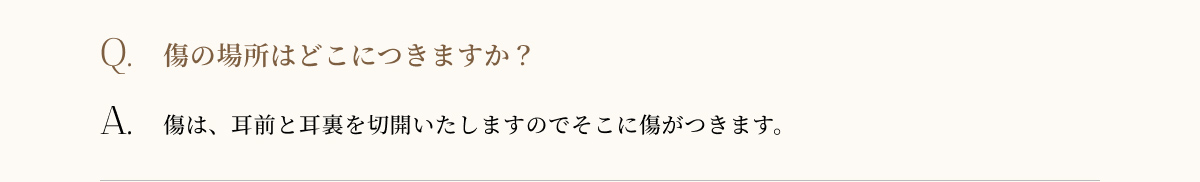 傷の場所はどこにつきますか?