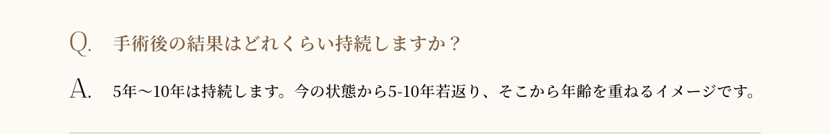 手術後の結果はどれくらい持続しますか?
